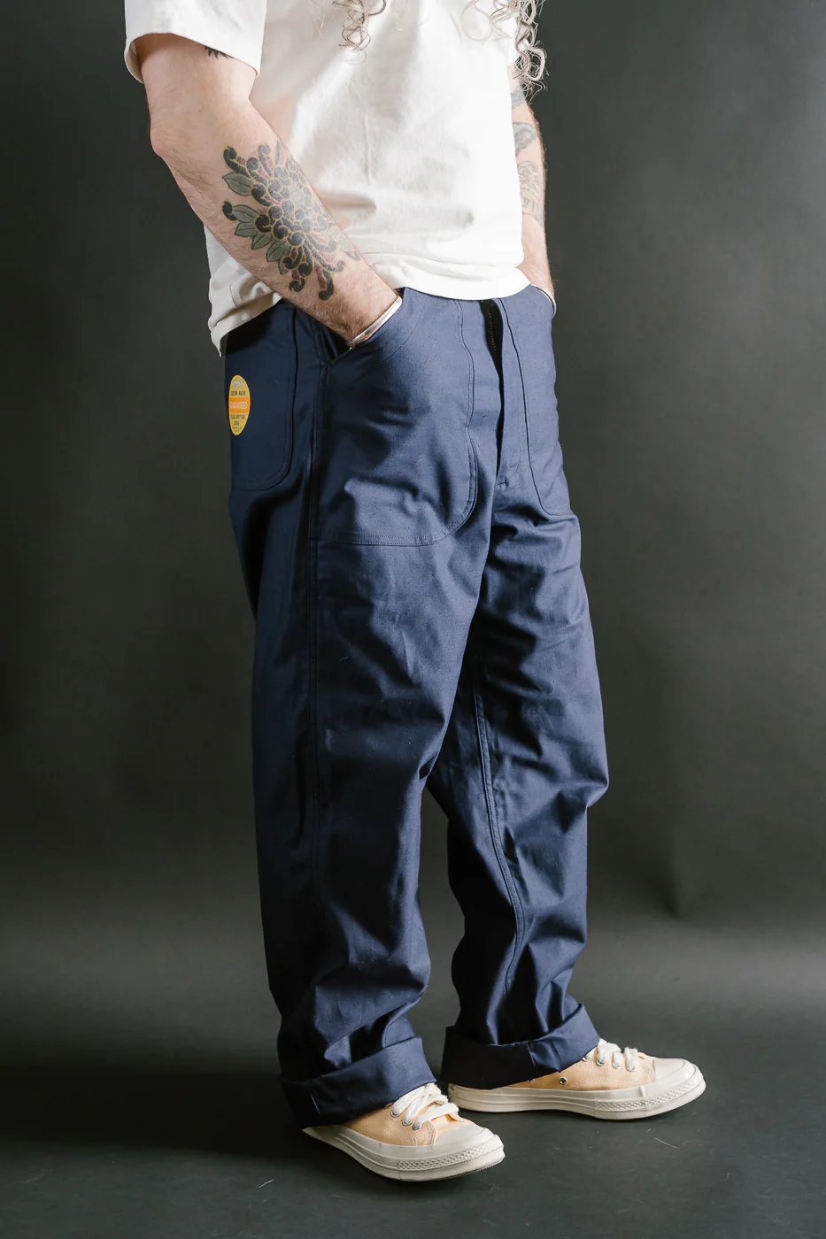 Lot 225 - Back Satin Baker Pants - Navy - Image 11