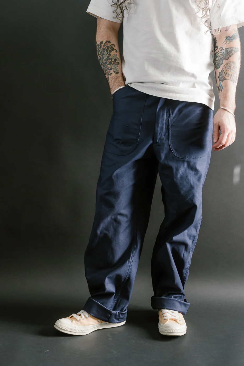 Lot 225 - Back Satin Baker Pants - Navy - Image 14