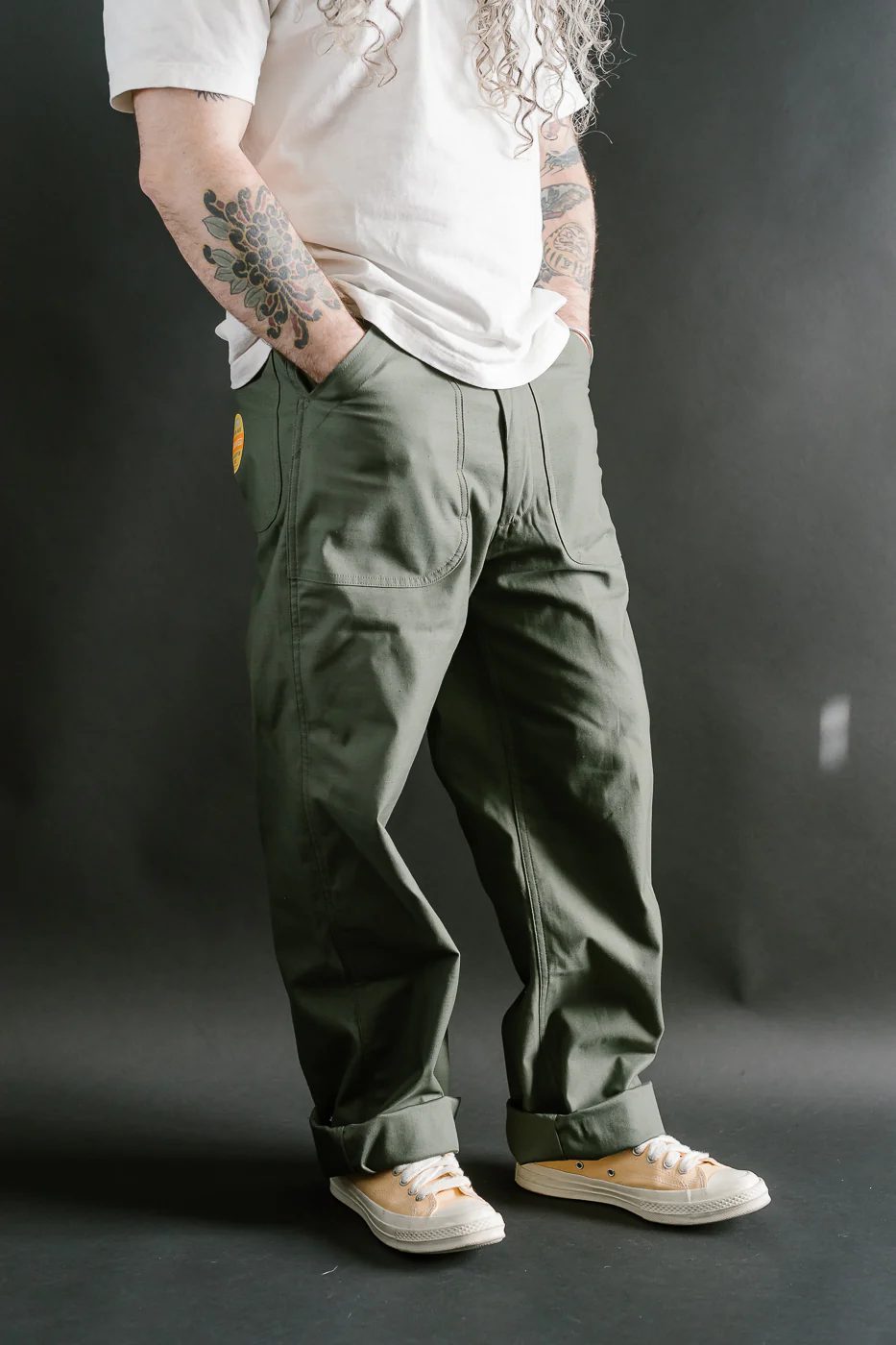 Lot 225 - Back Satin Baker Pants - OD Green - Image 11