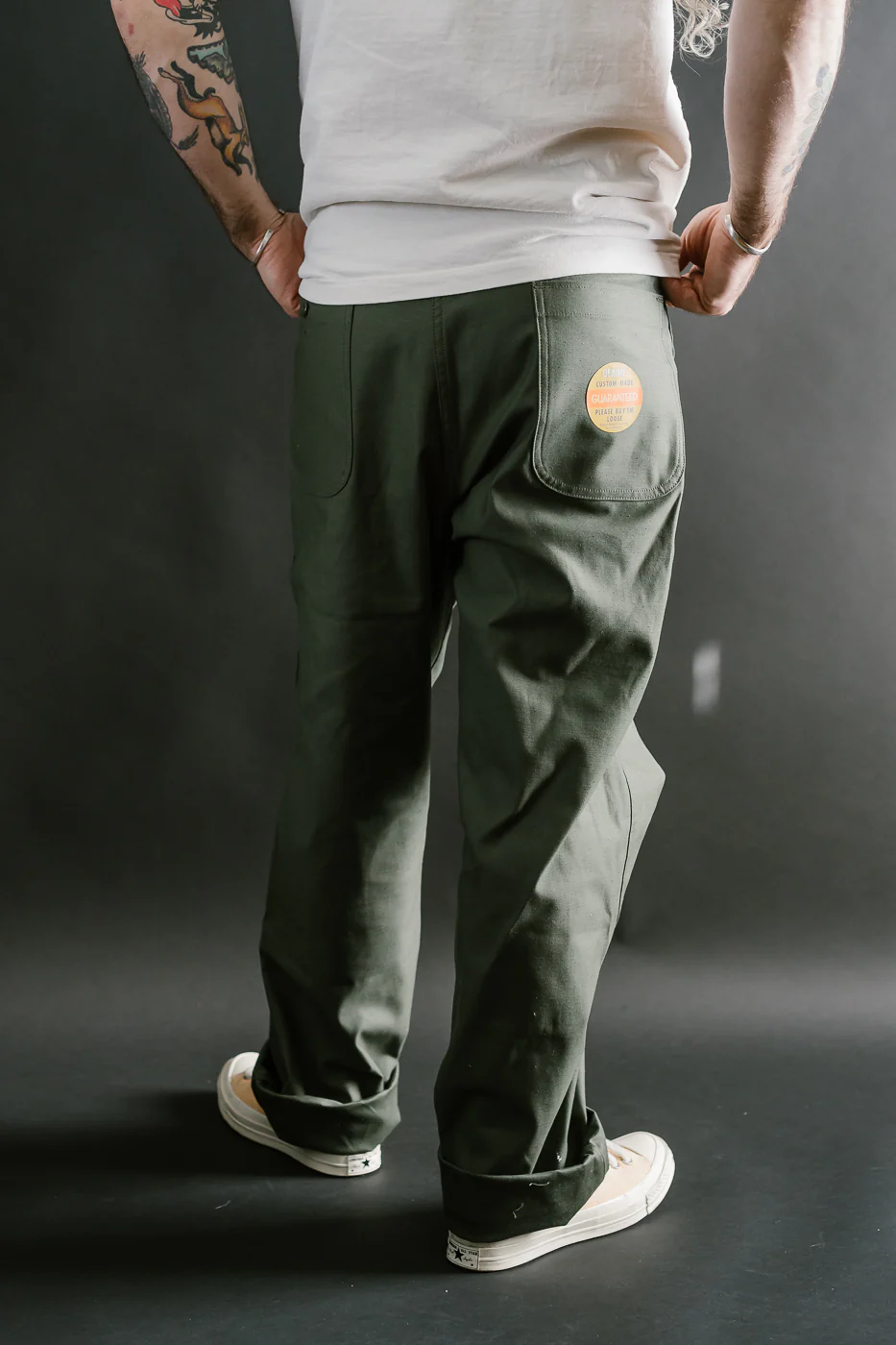 Lot 225 - Back Satin Baker Pants - OD Green - Image 12