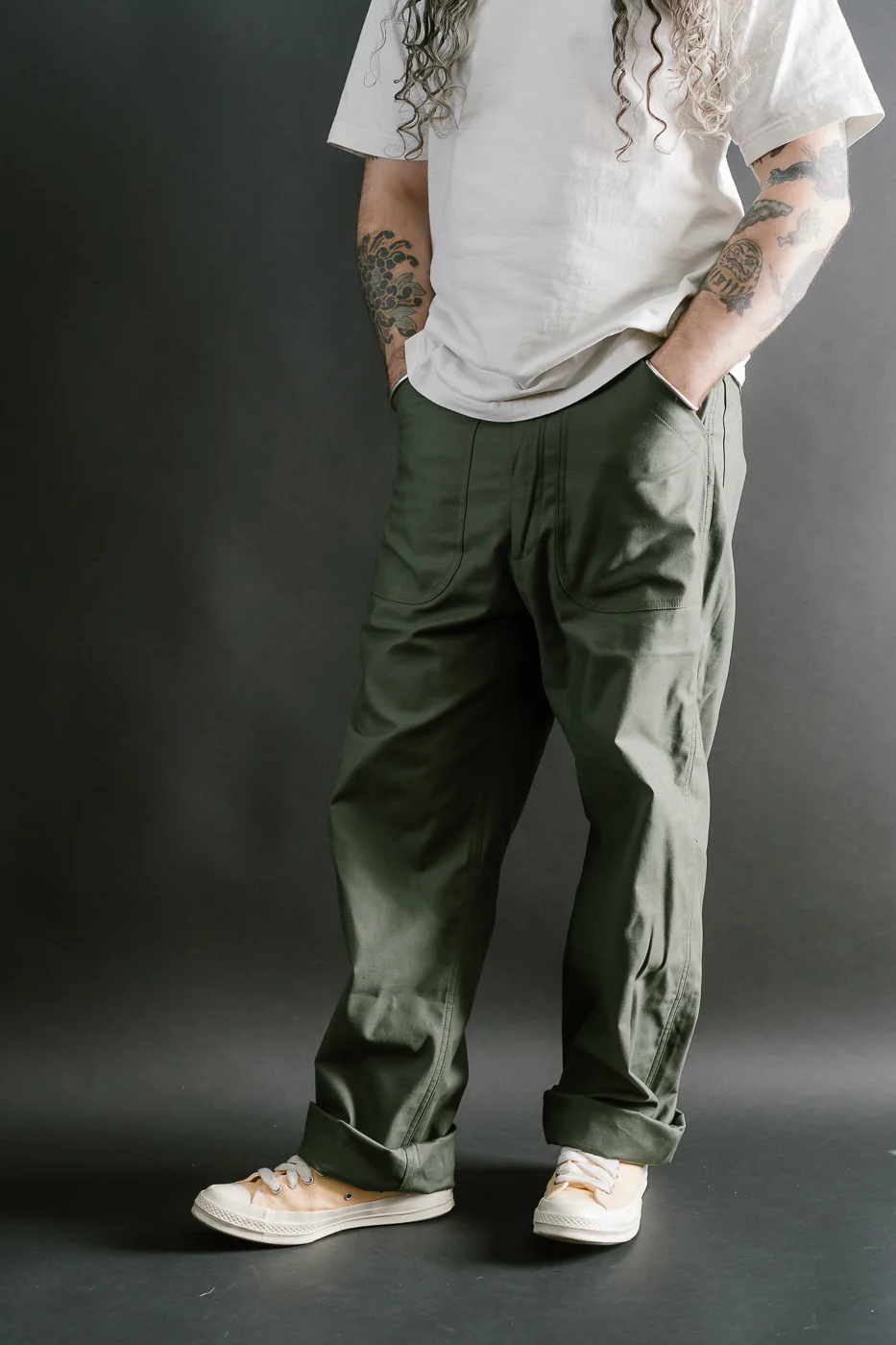Lot 225 - Back Satin Baker Pants - OD Green - Image 14