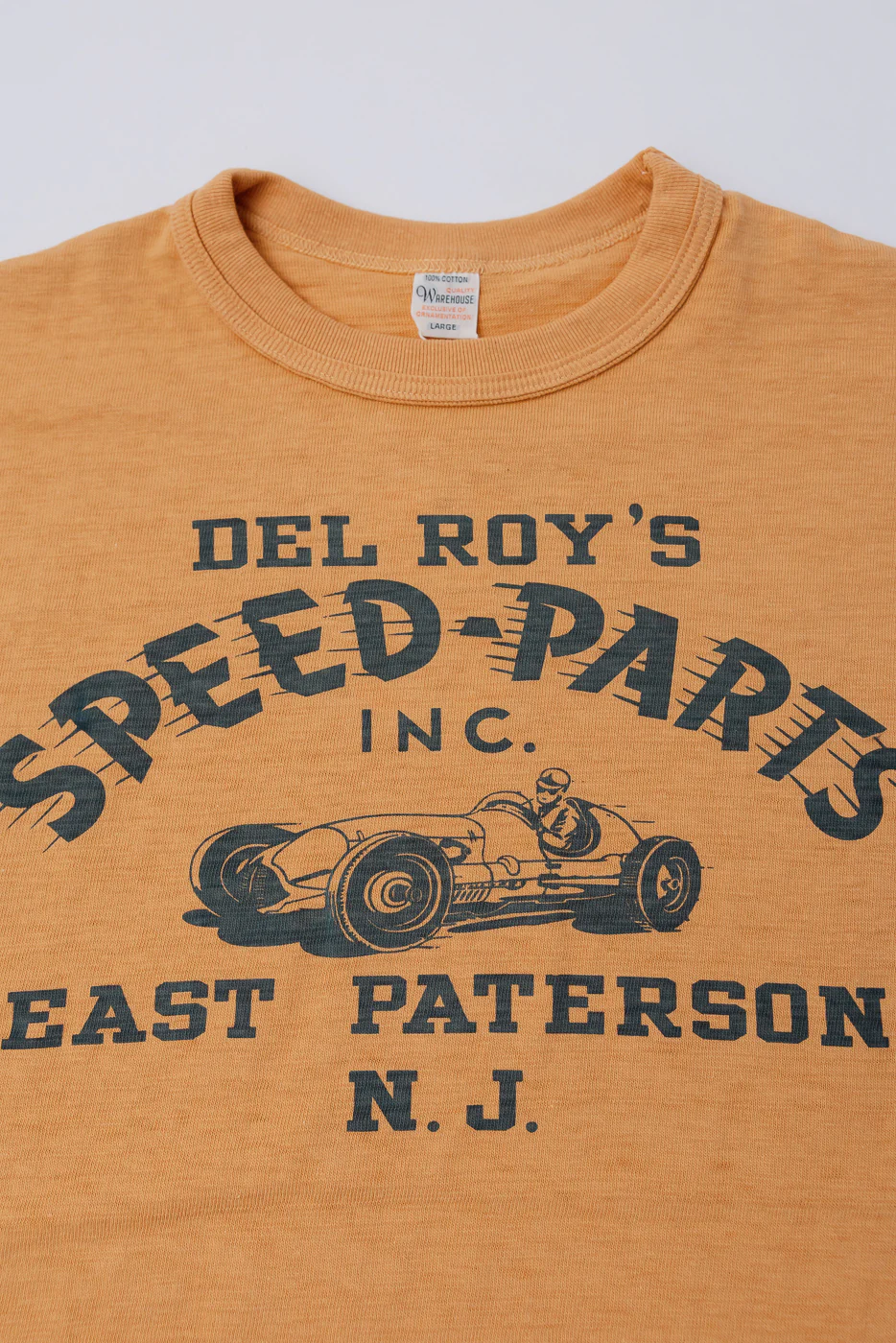Lot 4601 - Slubby Cotton T-Shirt "Speed Parts" - Orange - Image 2
