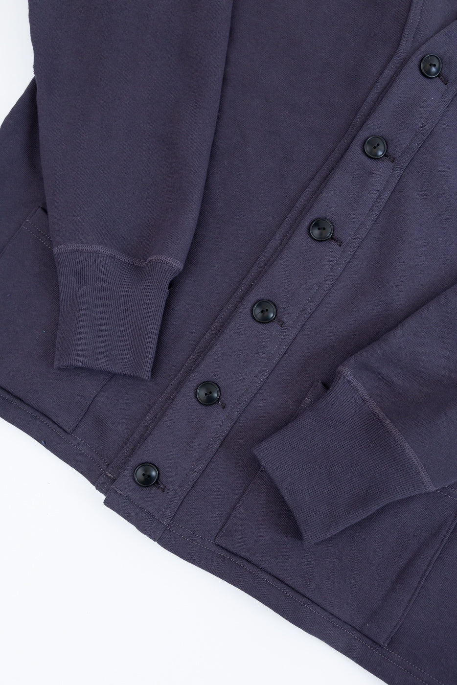 Lot 498 - 4 Needle Sweat Cardigan - Dark Navy - Image 3