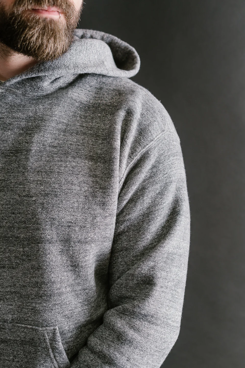Lot 86002 - Loop Wheel Sweat Hoodie - Heather Charcoal - Image 16