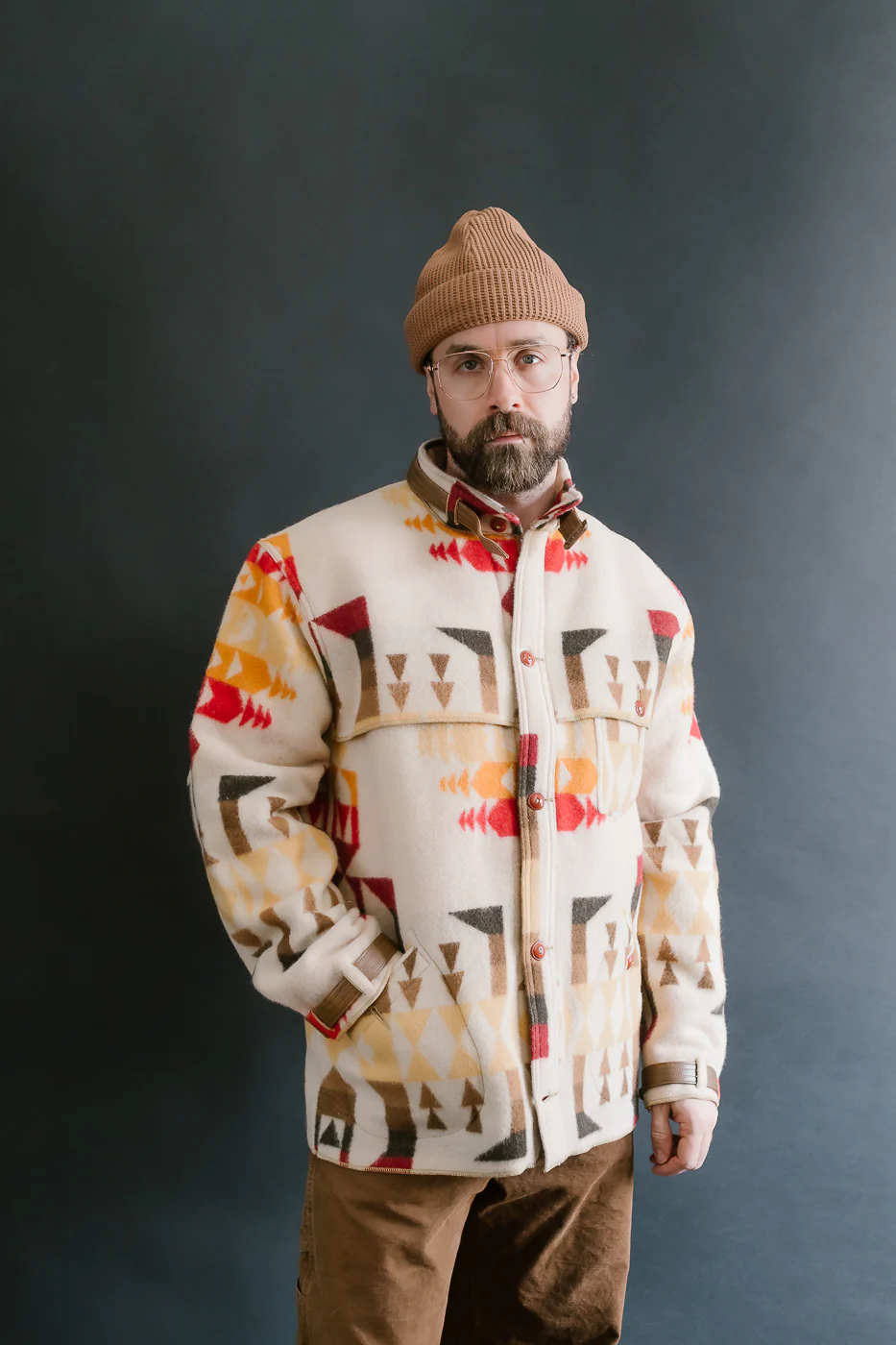Lot JG-32 - Stag Wool Coat - Beige - Image 12