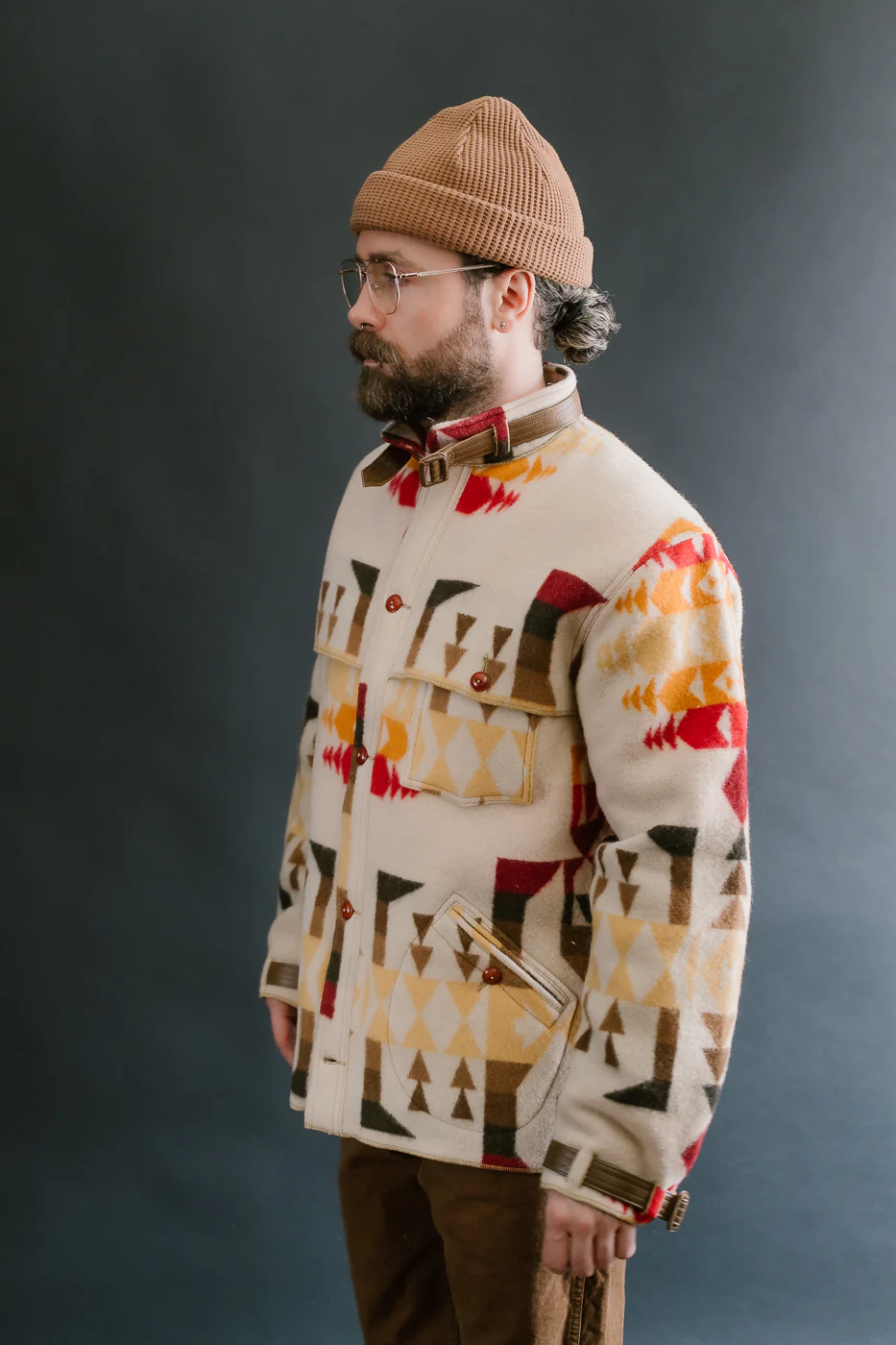 Lot JG-32 - Stag Wool Coat - Beige - Image 16