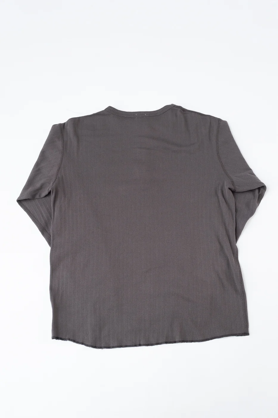 LRH1038 - Smooth Drop Needle Rib Knit Henley - Classic Black - Image 4