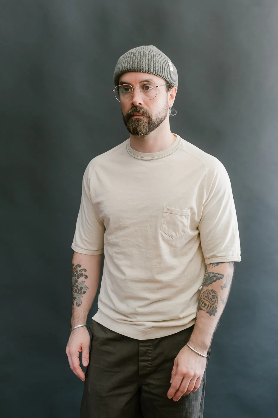 LRC1120 - Supima Cotton Freedom Sleeve Pocket Crew - Old Ivory - Image 15