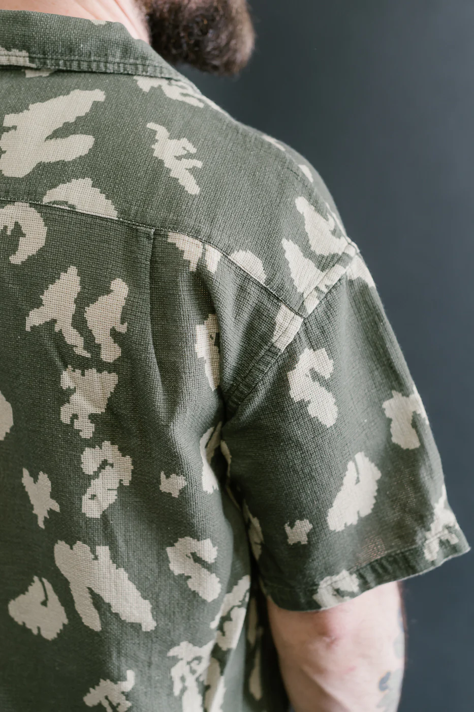 M-I-001 - Cloud Camo Mesh Aloha Shirt - Mint, Off White - Image 20