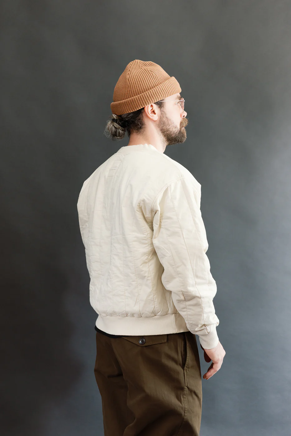 M-J-002 - Oslo Sweater Quilted Cotton - Ecru - Image 10