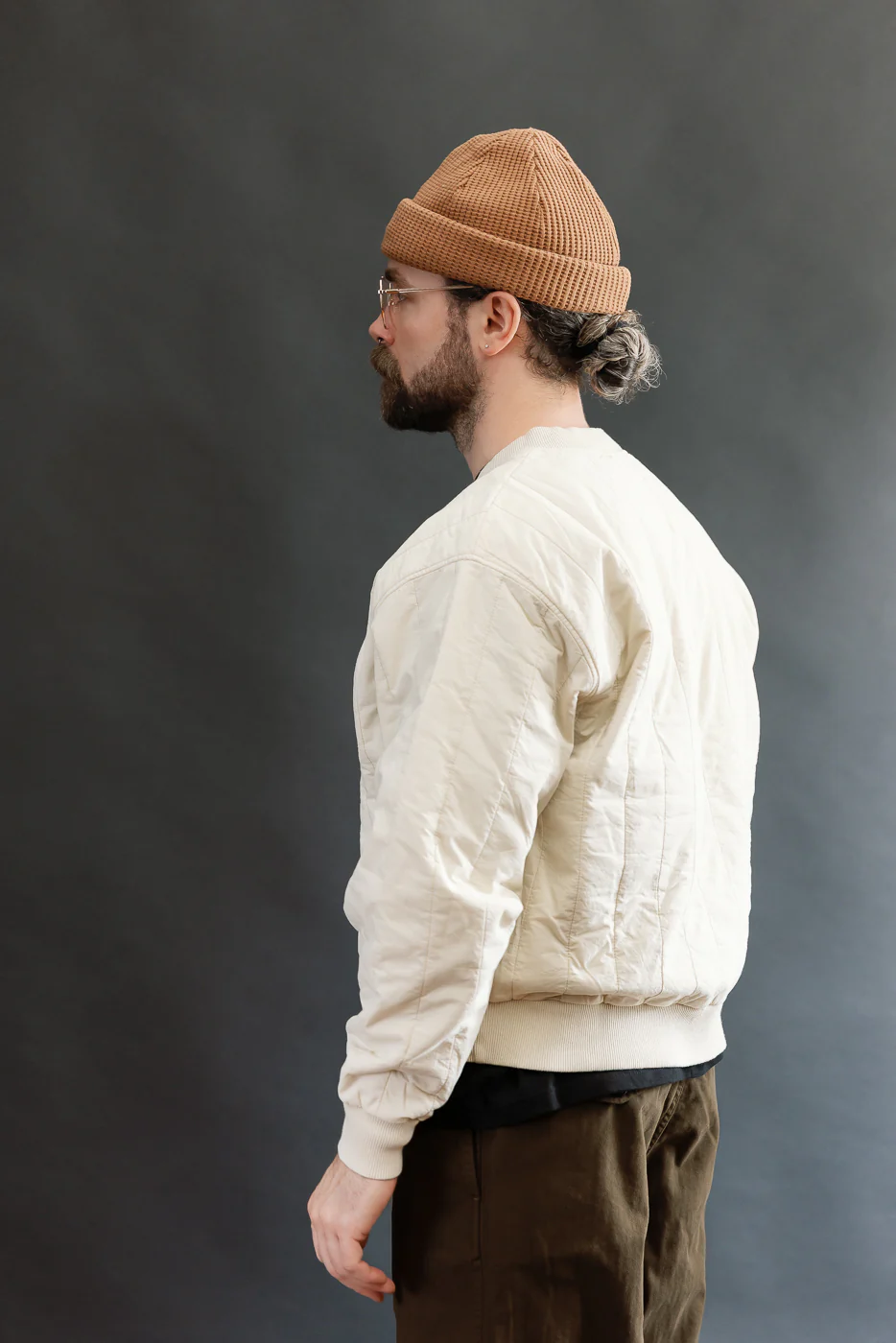 M-J-002 - Oslo Sweater Quilted Cotton - Ecru - Image 12