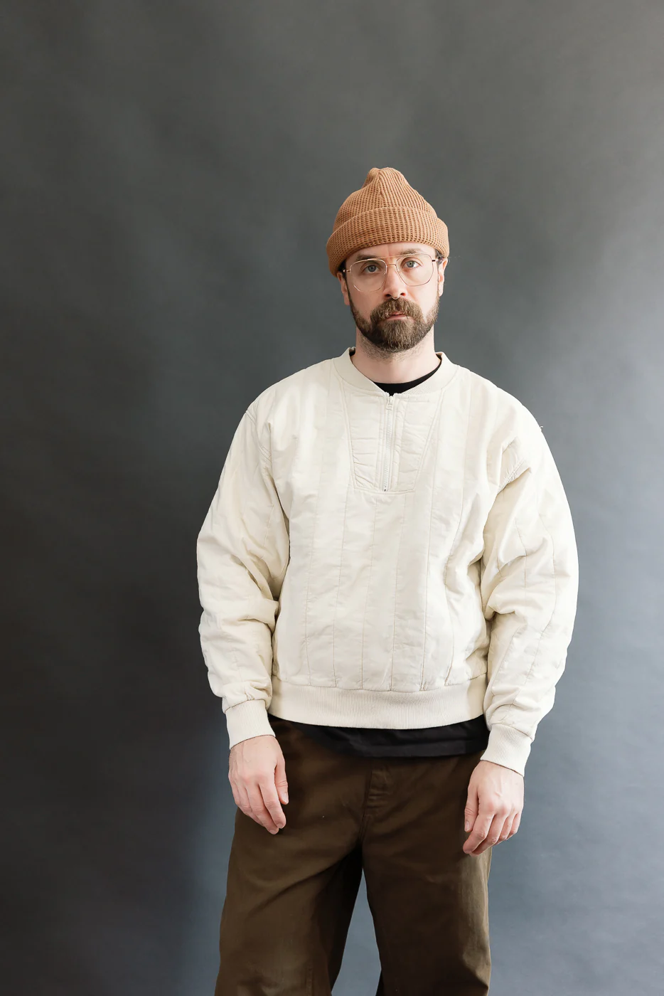 M-J-002 - Oslo Sweater Quilted Cotton - Ecru - Image 14