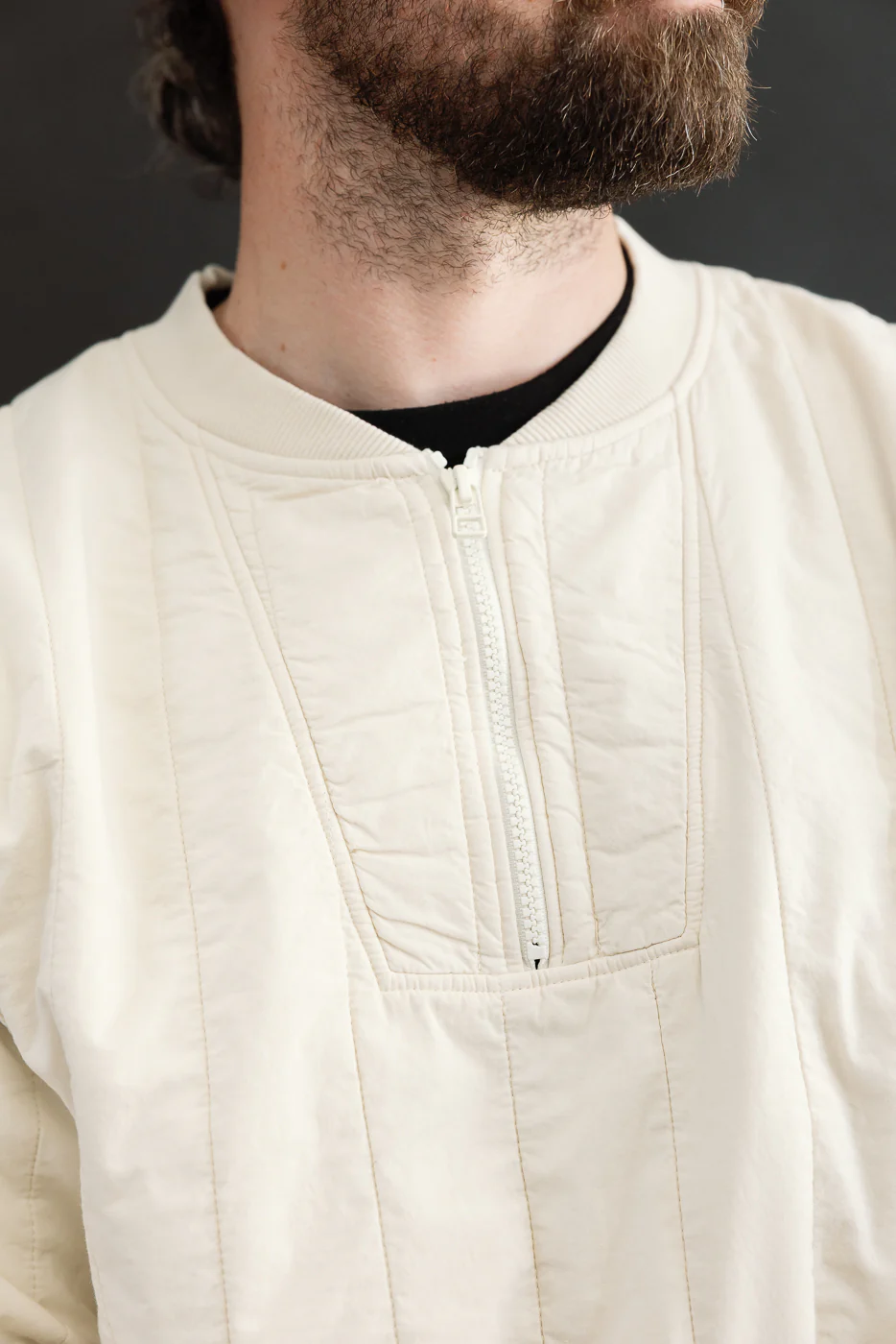 M-J-002 - Oslo Sweater Quilted Cotton - Ecru - Image 15