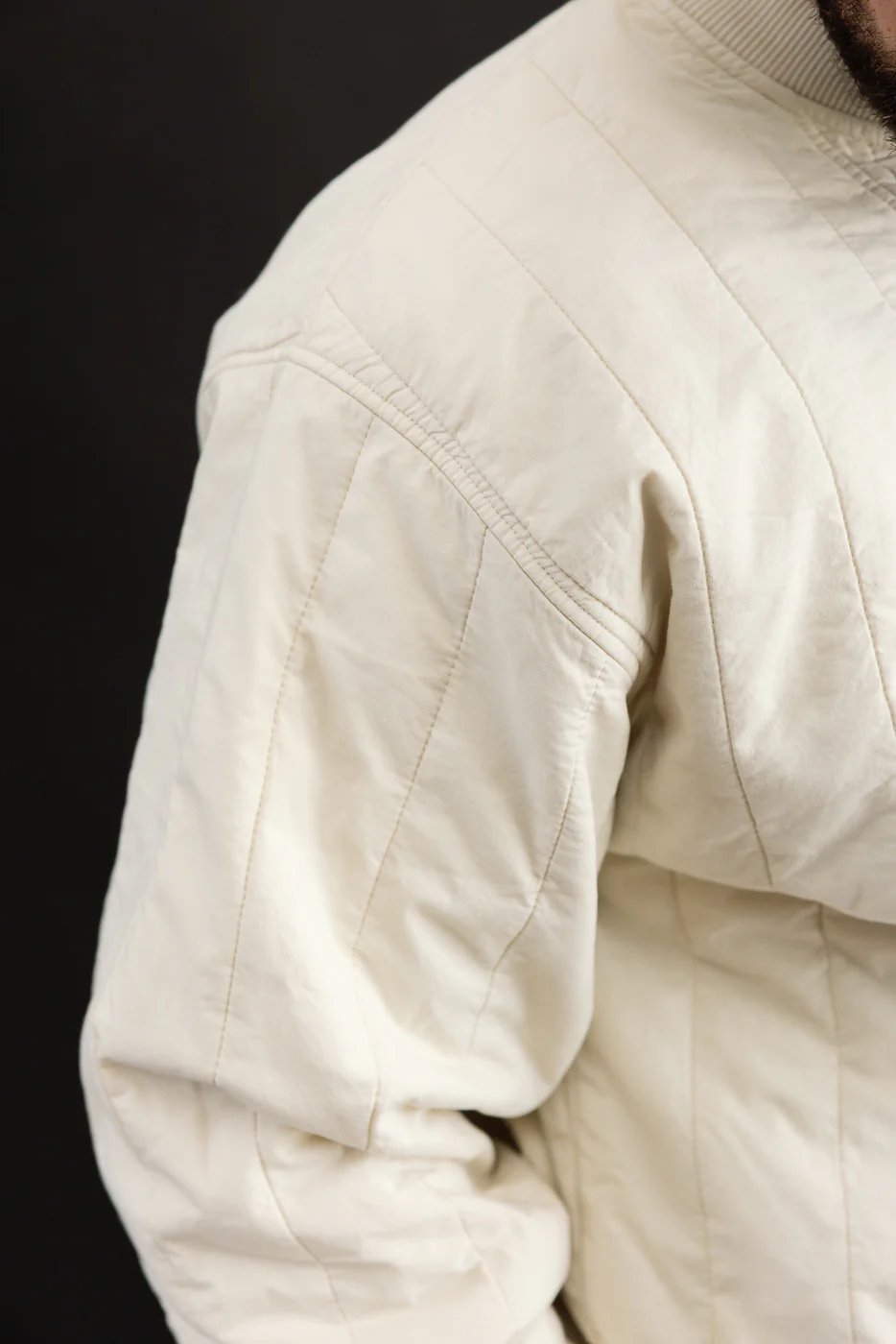 M-J-002 - Oslo Sweater Quilted Cotton - Ecru - Image 17
