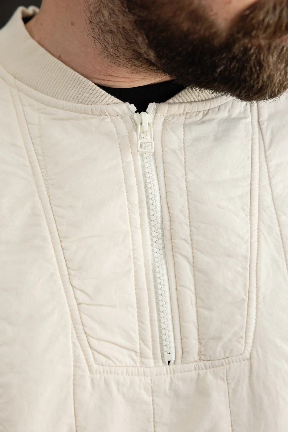 M-J-002 - Oslo Sweater Quilted Cotton - Ecru - Image 19