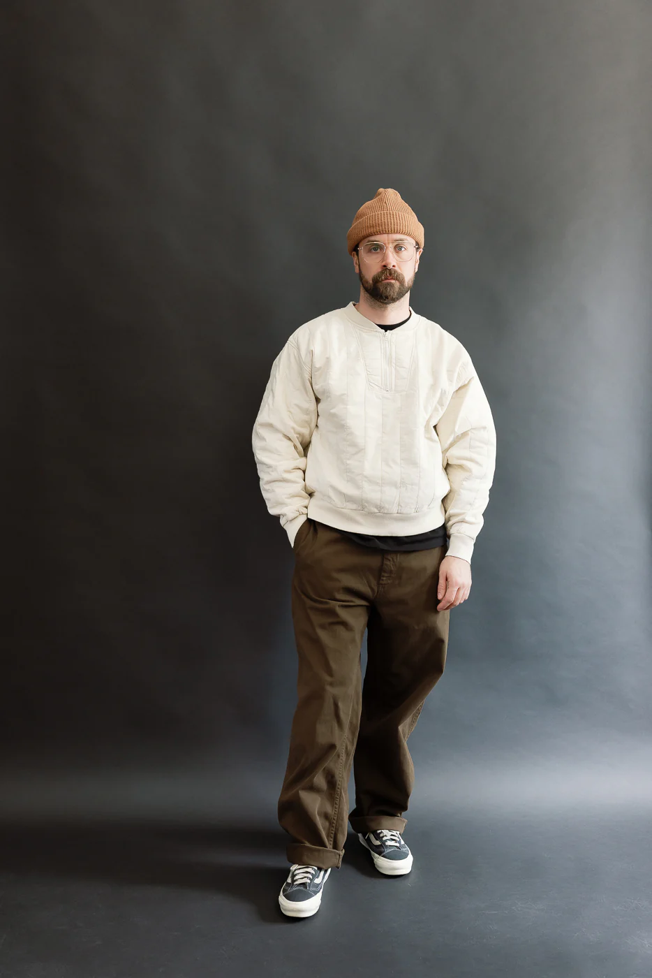 M-J-002 - Oslo Sweater Quilted Cotton - Ecru - Image 6