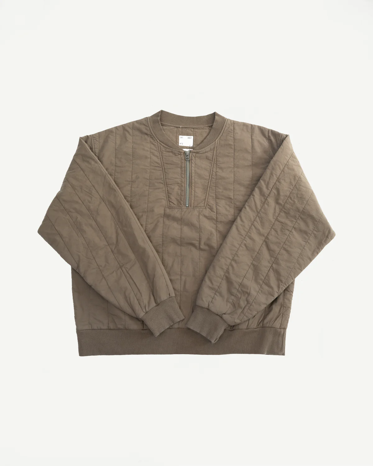 M-J-002 - Oslo Sweater Quilted Cotton - Java Brown