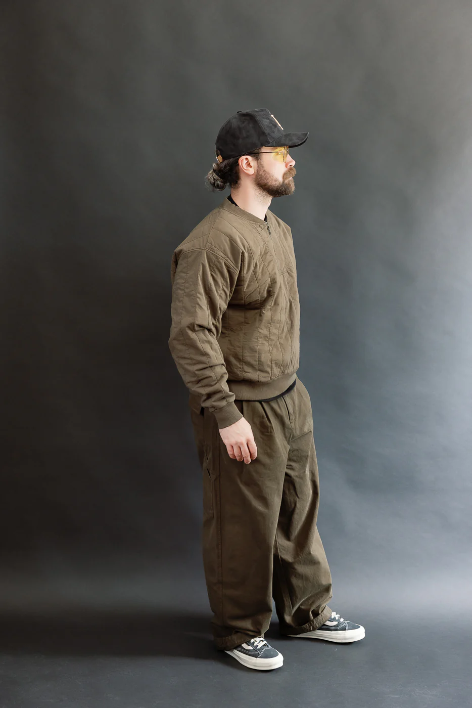 M-J-002 - Oslo Sweater Quilted Cotton - Java Brown - Image 6