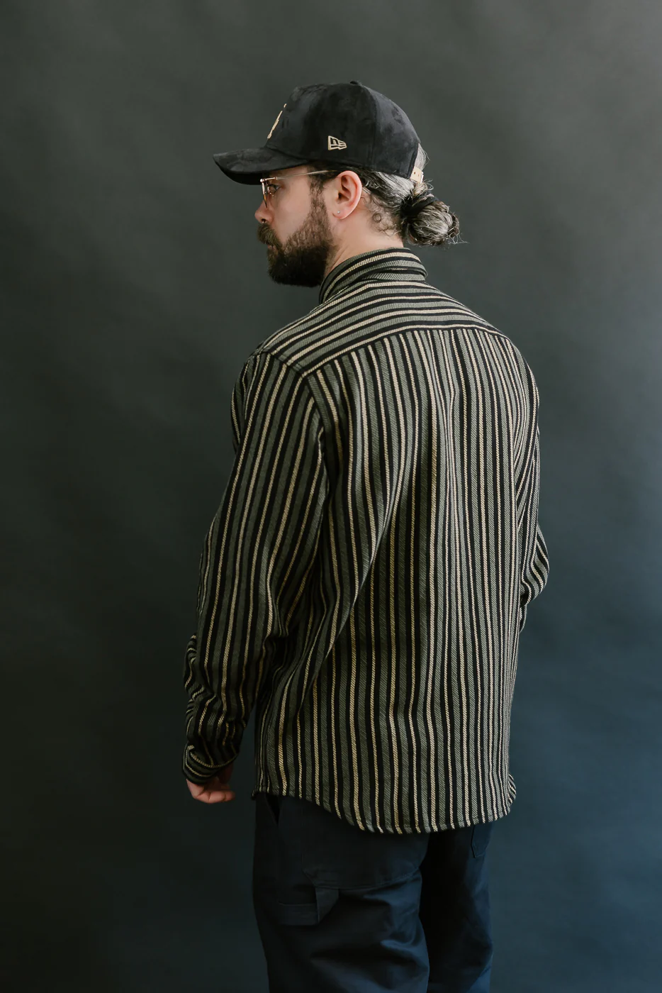 McAllen Shirt Drunken Stripe Twill - Black, Beige, Grey - Image 11