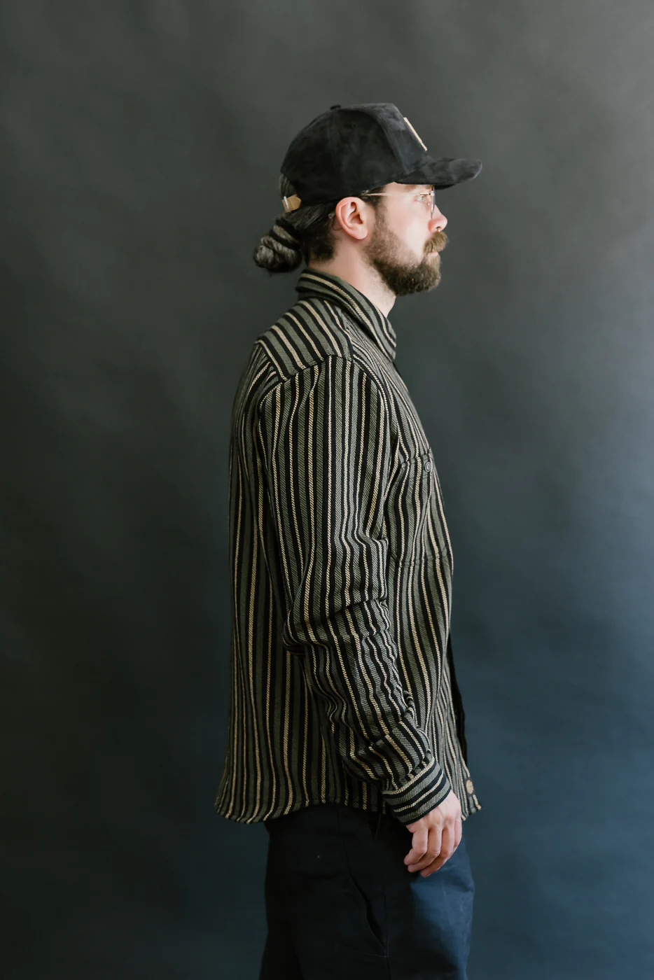 McAllen Shirt Drunken Stripe Twill - Black, Beige, Grey - Image 13