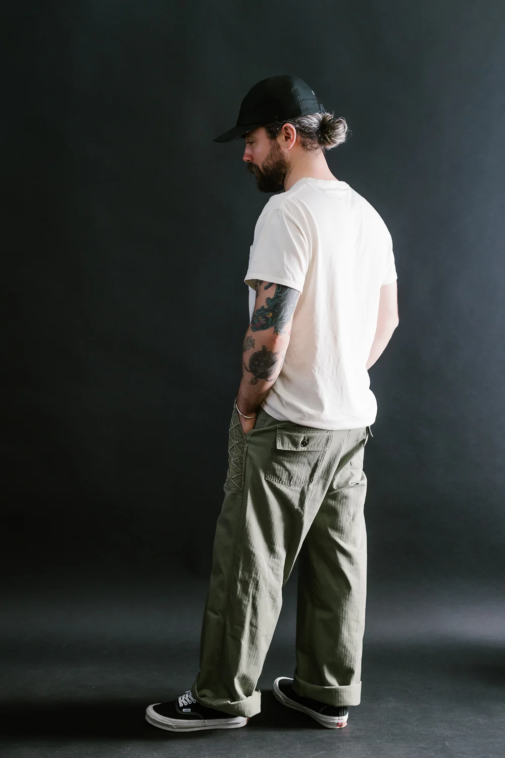 MSP-1014 - Tsugihagi Baker Pants - Army Green - Image 10