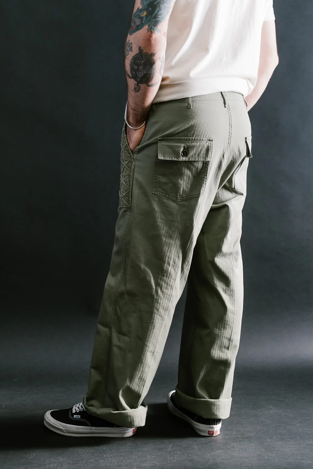 MSP-1014 - Tsugihagi Baker Pants - Army Green - Image 13