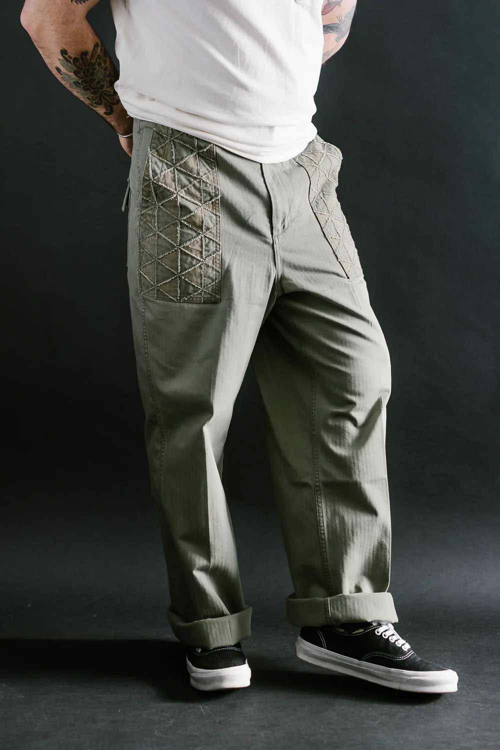 MSP-1014 - Tsugihagi Baker Pants - Army Green - Image 16