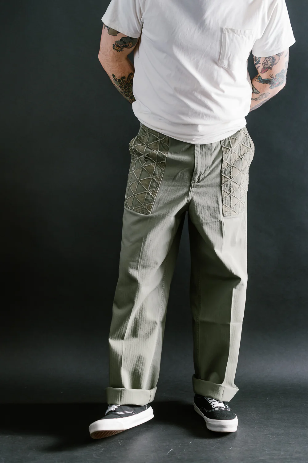 MSP-1014 - Tsugihagi Baker Pants - Army Green - Image 17