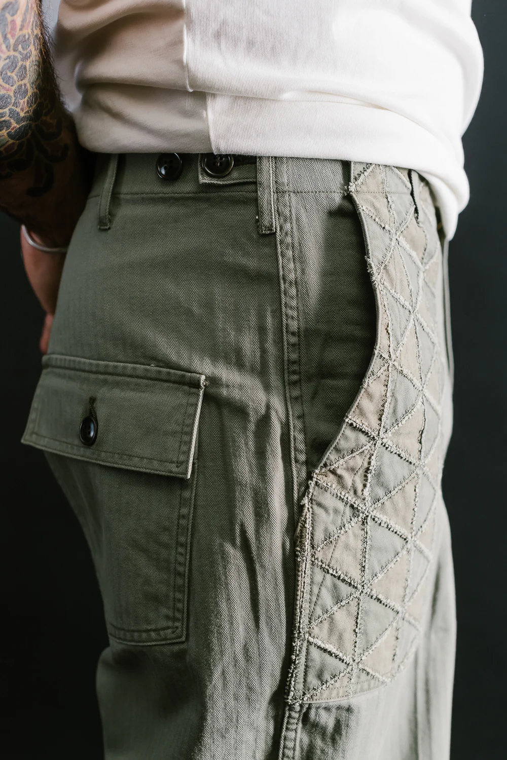 MSP-1014 - Tsugihagi Baker Pants - Army Green - Image 21