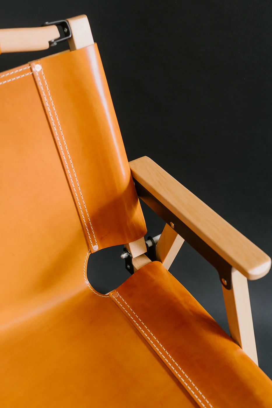 OGL-OD-WD-CHAIR-V2 - 'Only Good Life' Kermit Outdoor Folding Camp Chair - Tan Leather - Image 13