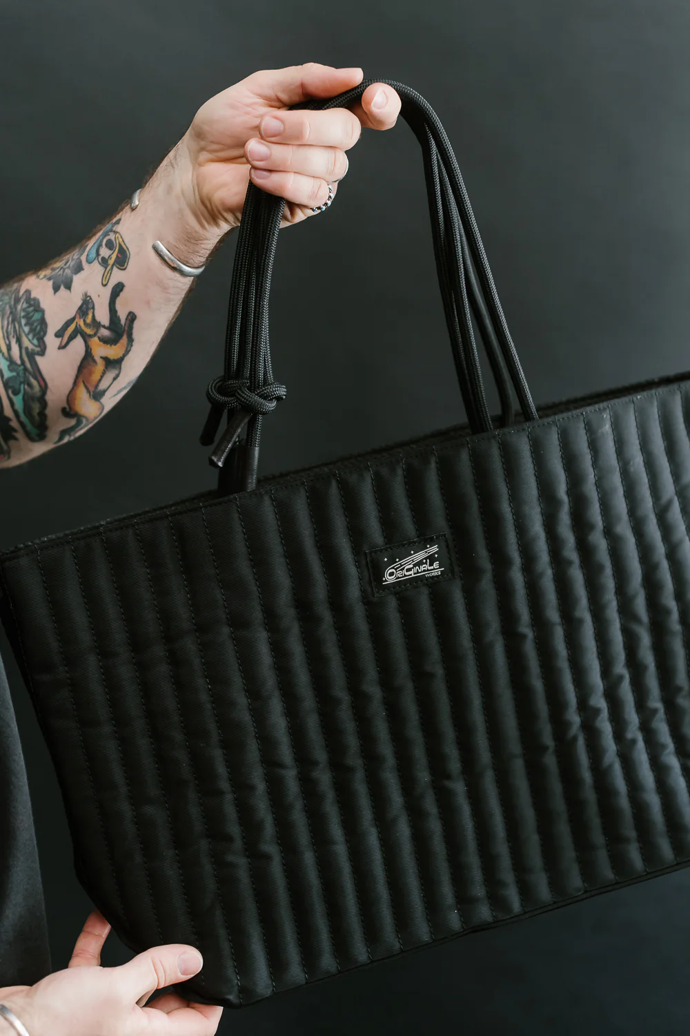 OGL-ORI-MILLIE-CARALL-BLK - OGL Originale Tech Material Millie Carry-All Tote Bag - Black - Image 12
