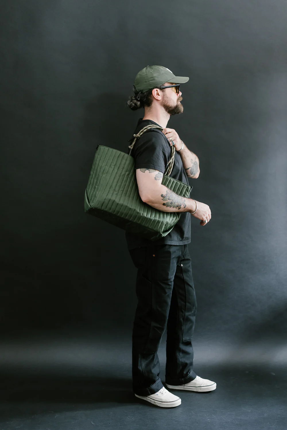 OGL-ORI-MILLIE-CARALL-GRN - OGL Originale Tech Material Millie Carry-All Tote Bag - Green - Image 10
