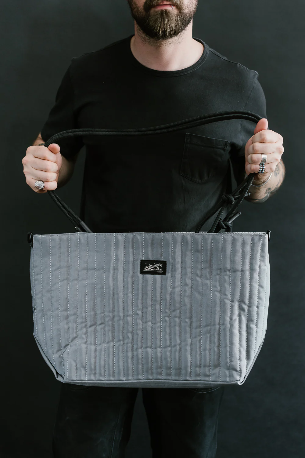 OGL-ORI-MILLIE-CARALL-SIL - OGL Originale Tech Material Millie Carry-All Tote Bag - Silver - Image 9
