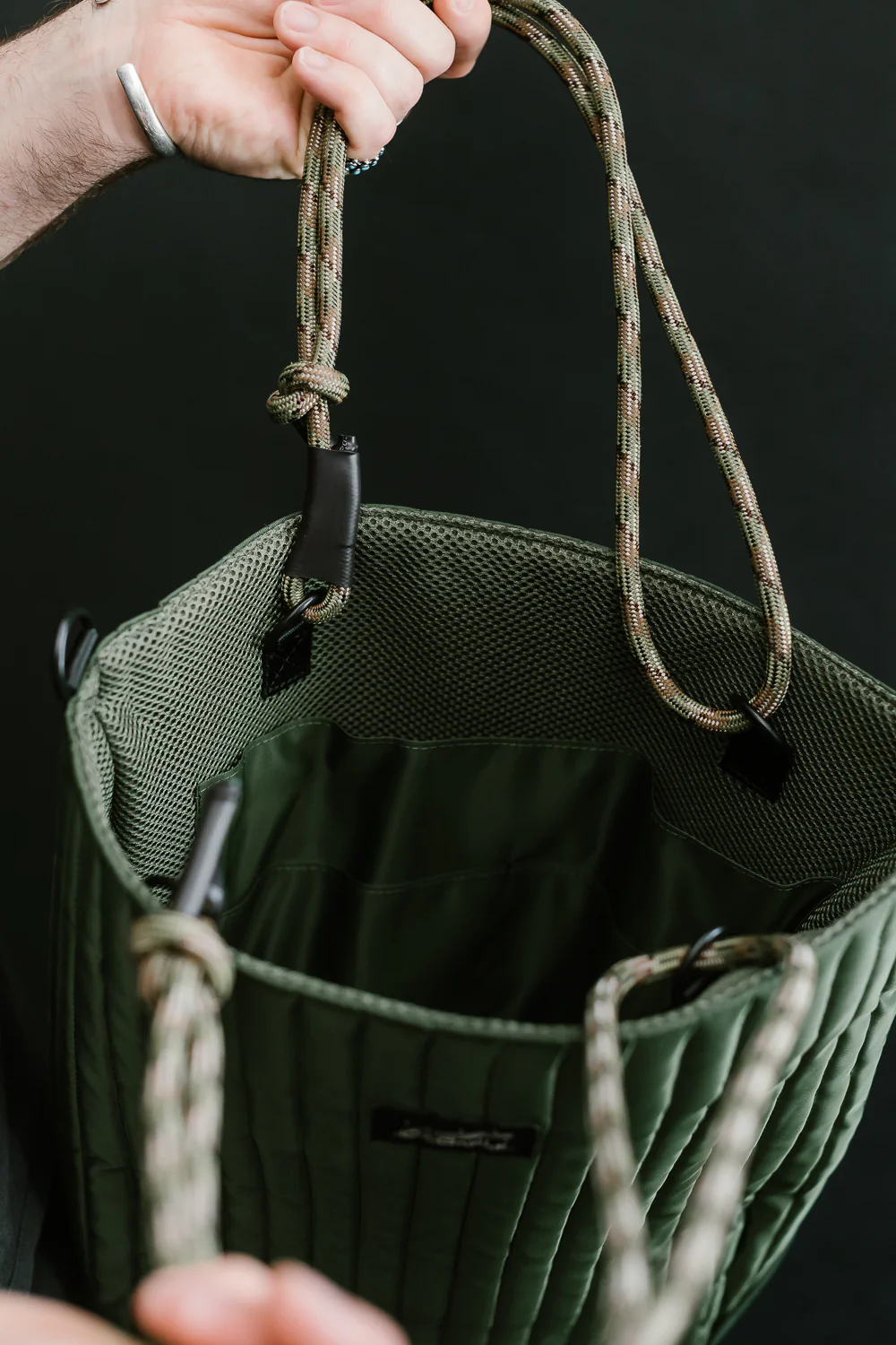 OGL-ORI-MILLIE-UTIL-GRN - OGL Originale Tech Material Millie Utility Tote Bag - Green - Image 9