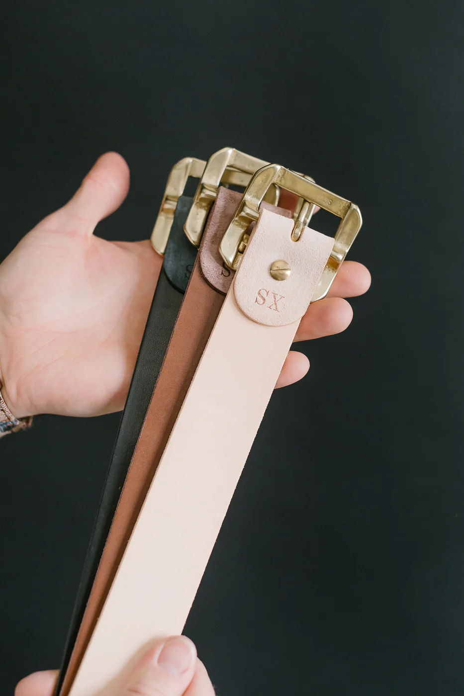 OGL Single Prong Garrison Buckle Leather Belt - Rough Out Brown - Image 3