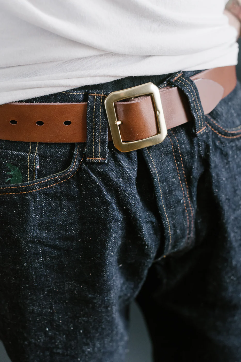 OGL Single Prong Garrison Buckle Leather Belt - Rough Out Brown - Image 6