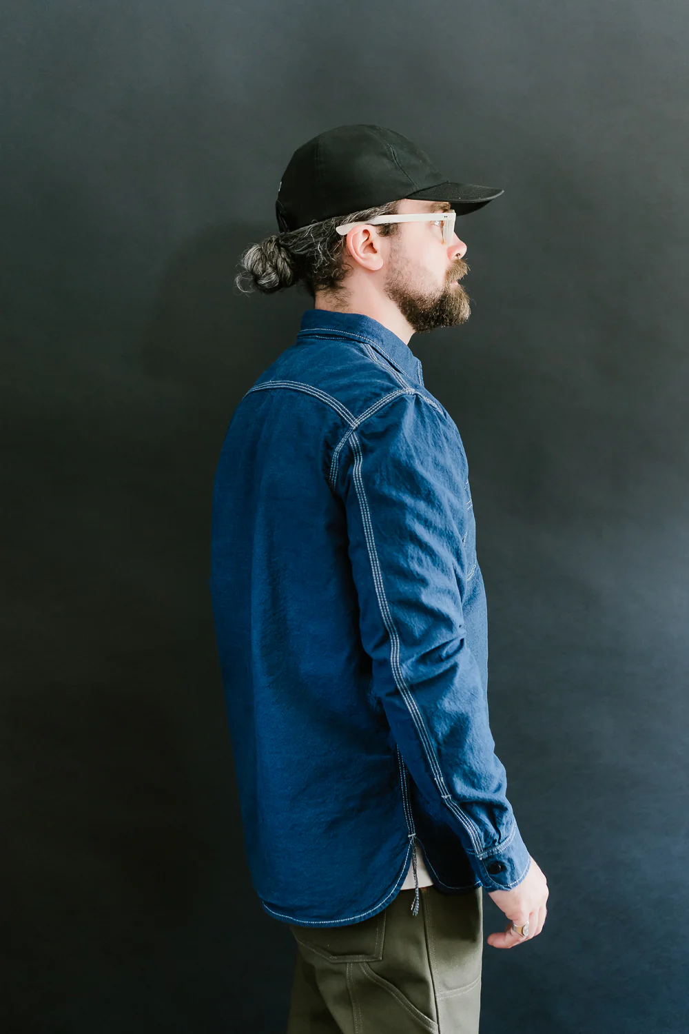 10oz Overdyed Work Shirt - Blue - Image 12