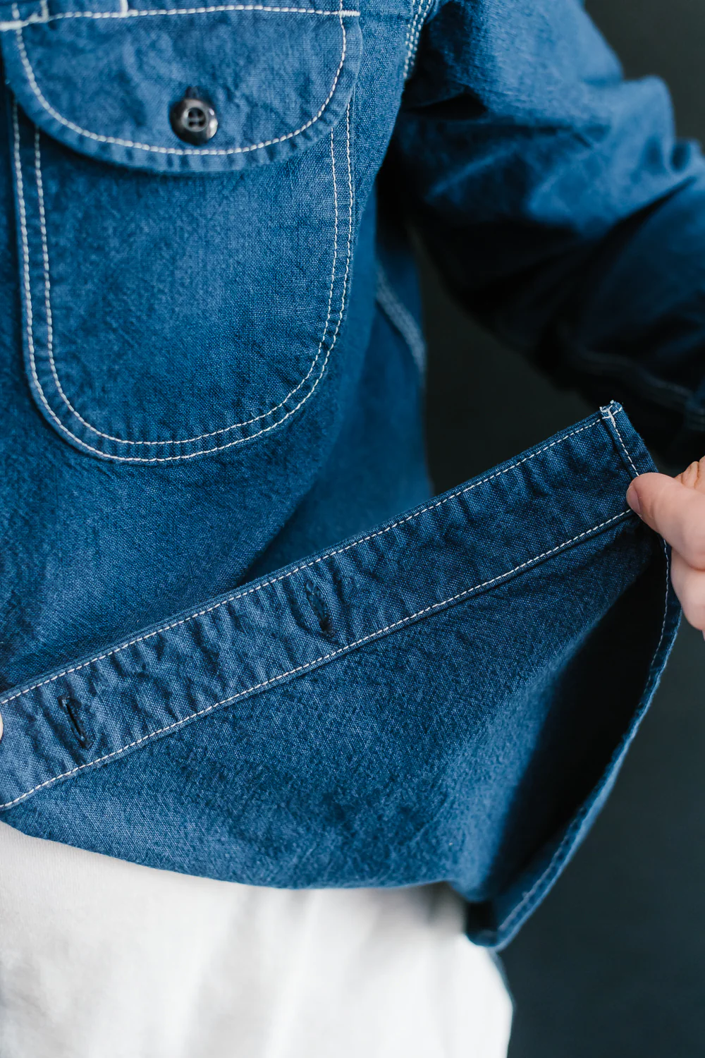 10oz Overdyed Work Shirt - Blue - Image 21