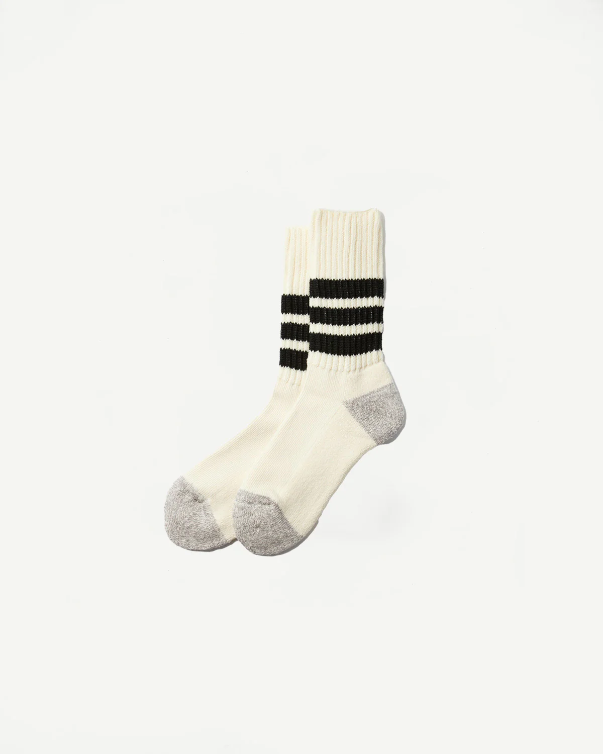 R1255 - Coarse Ribbed Old School Crew Socks - Black