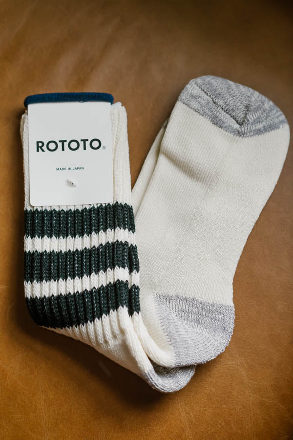 R1255 - Coarse Ribbed Old School Crew Socks - Black - Image 4