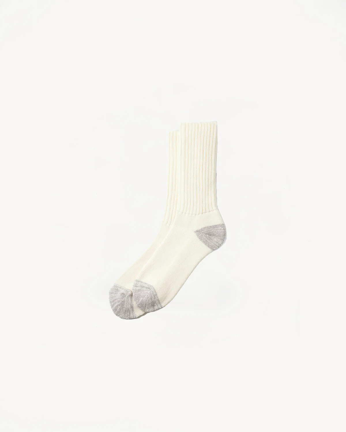 R1255 - Coarse Ribbed Old School Crew Socks - Ecru
