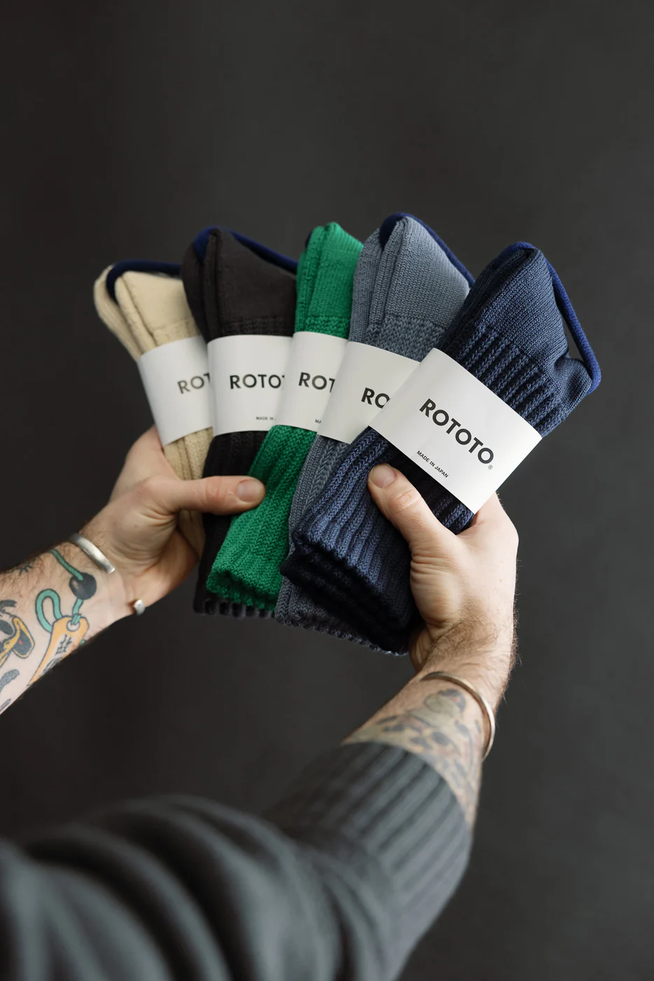 R1334 - Loose Pile Crew Sock - Smoky Blue - Image 3