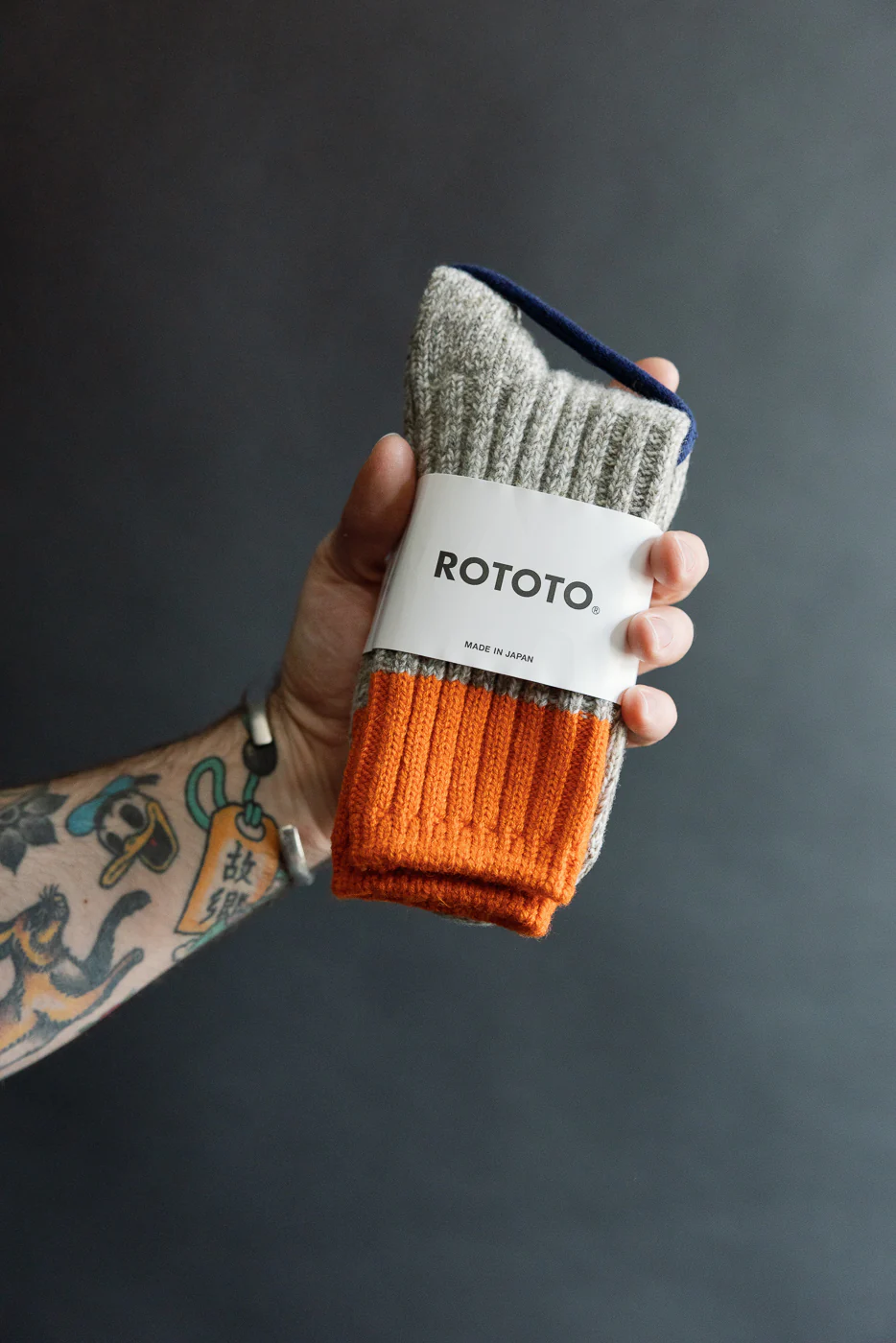 R1536 - Merino Wool Rug Socks - Orange - Image 2