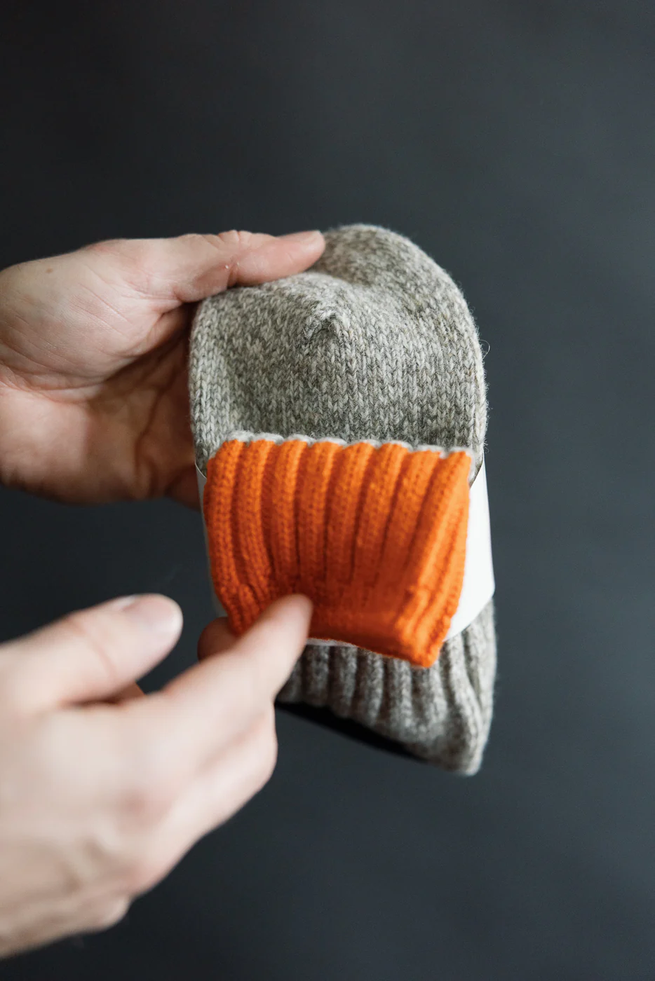 R1536 - Merino Wool Rug Socks - Orange - Image 3