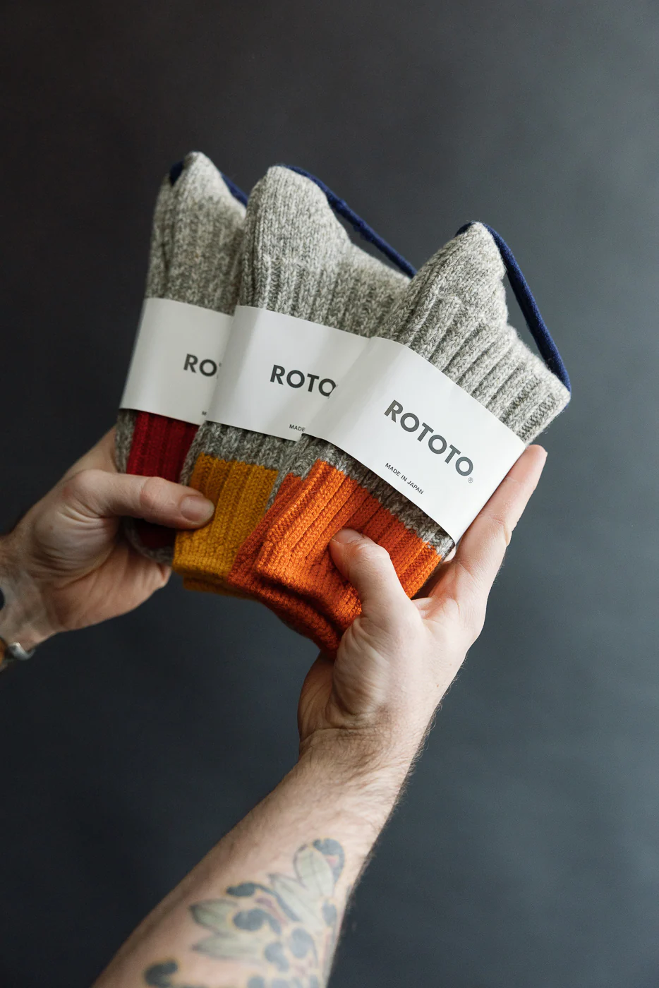 R1536 - Merino Wool Rug Socks - Orange - Image 4