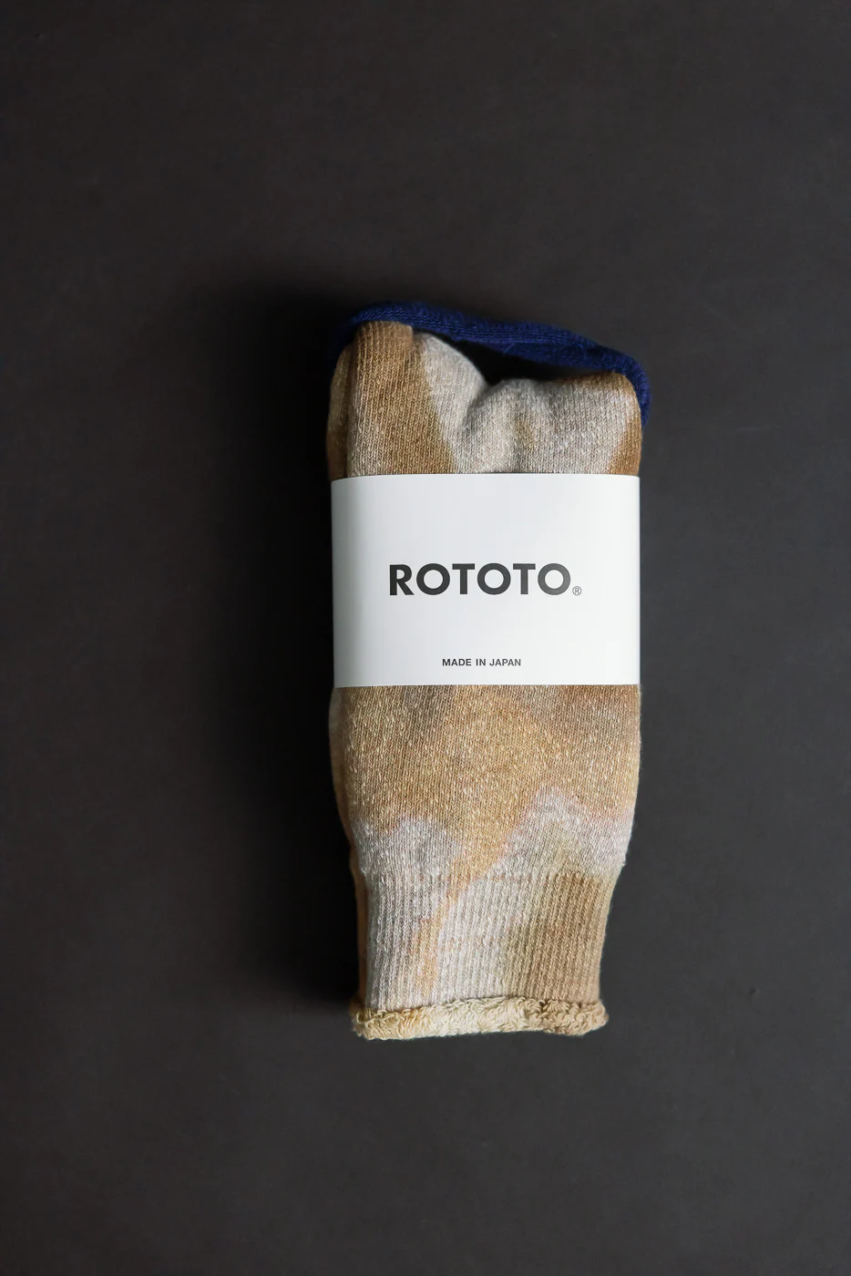 R1660 - Tie Dye Pile Crew Socks - Beige, Brown - Image 2