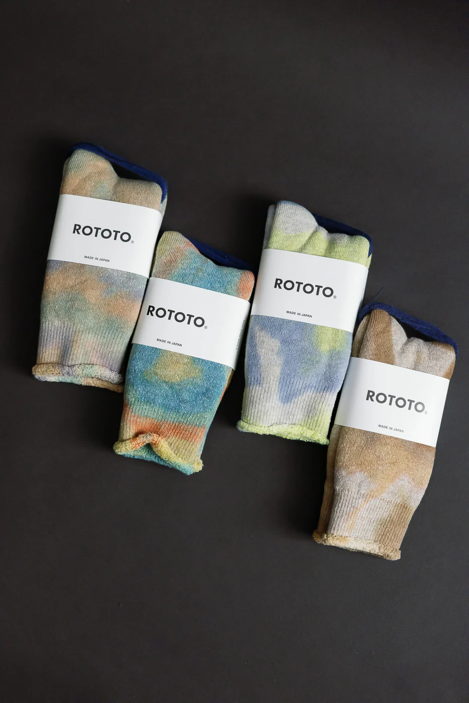 R1660 - Tie Dye Pile Crew Socks - Beige, Brown - Image 5