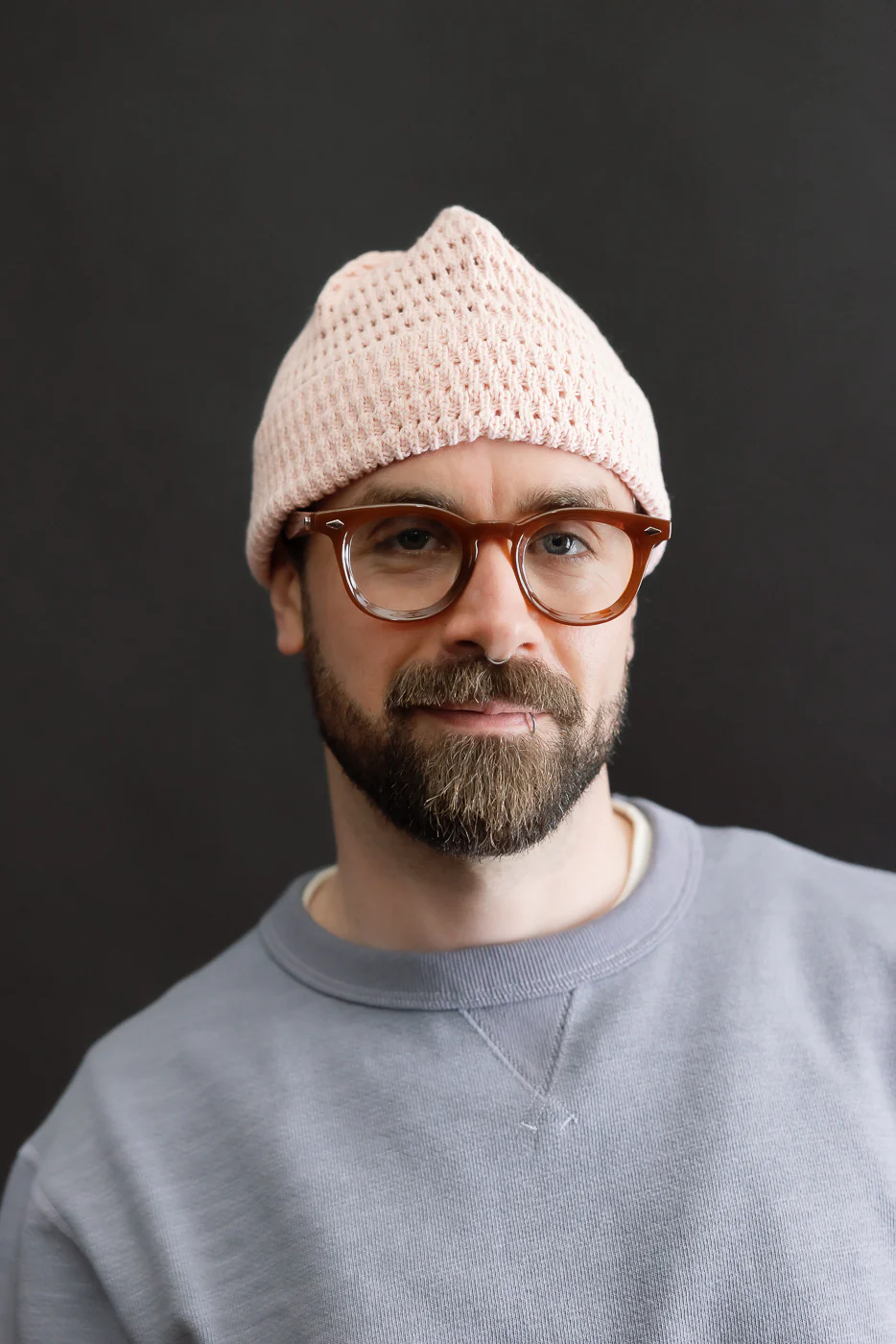 R5163 - Recycled Cotton Open Knit Beanie - Light Pink - Image 2