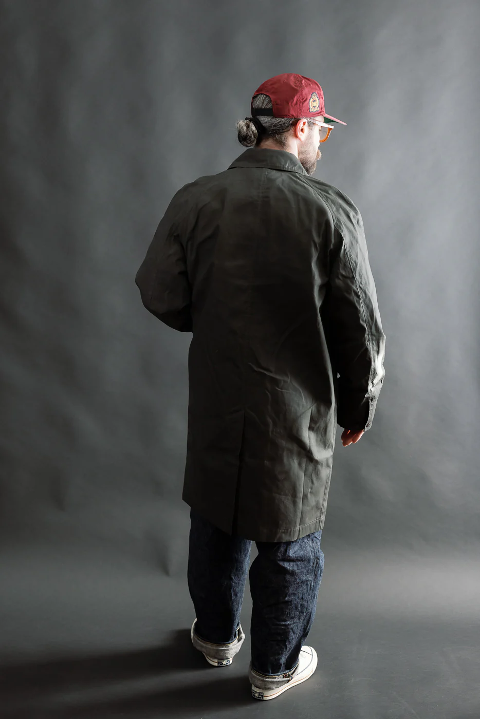 Raven Coat Coated Cotton Twill - Dark Grey - Image 8