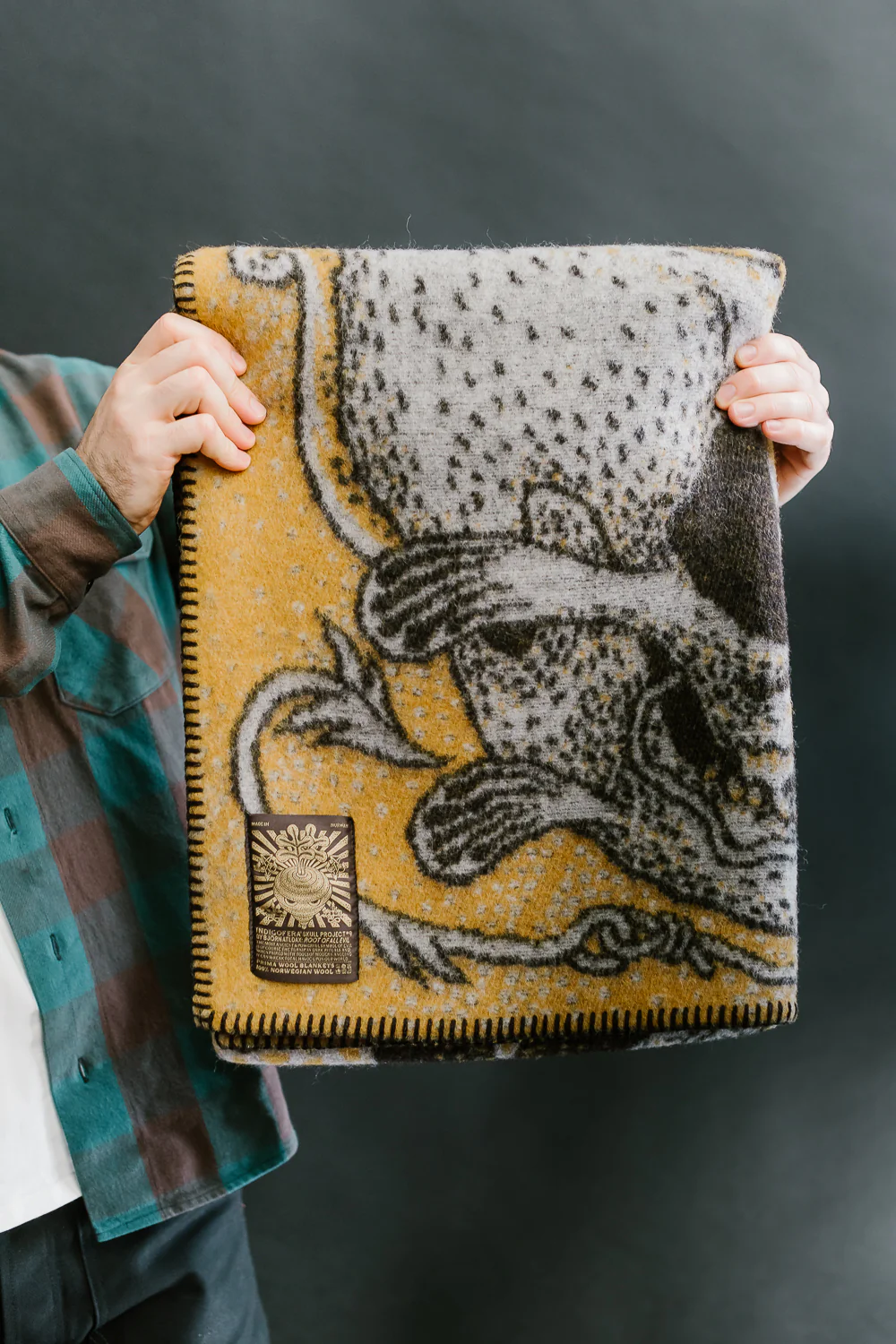 Root of All Evil Blanket - Mustard, Brown, White - Image 6
